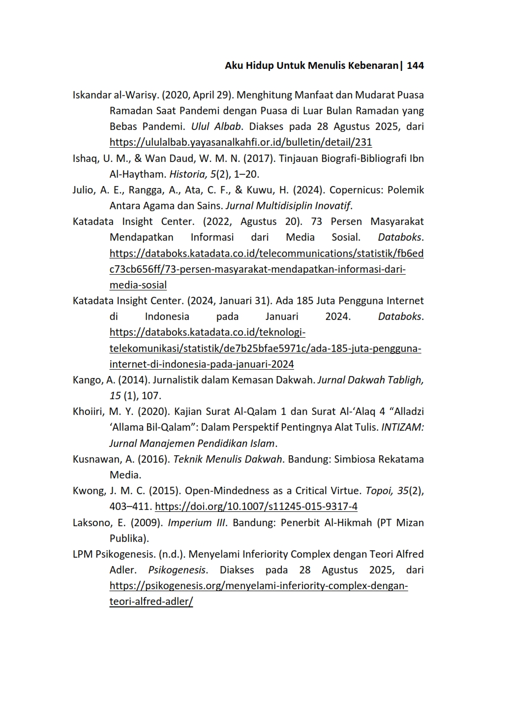 pustaka ISBN Aku Hidup untuk Menulis Kebenaran_152